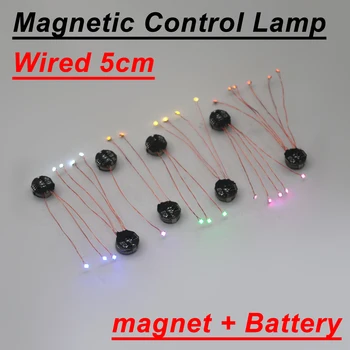 Wired 5cm Magnetische Steuerung Lampe Led Magnetron Licht Modell + magnet + Batterie Diy Auto Spielzeug