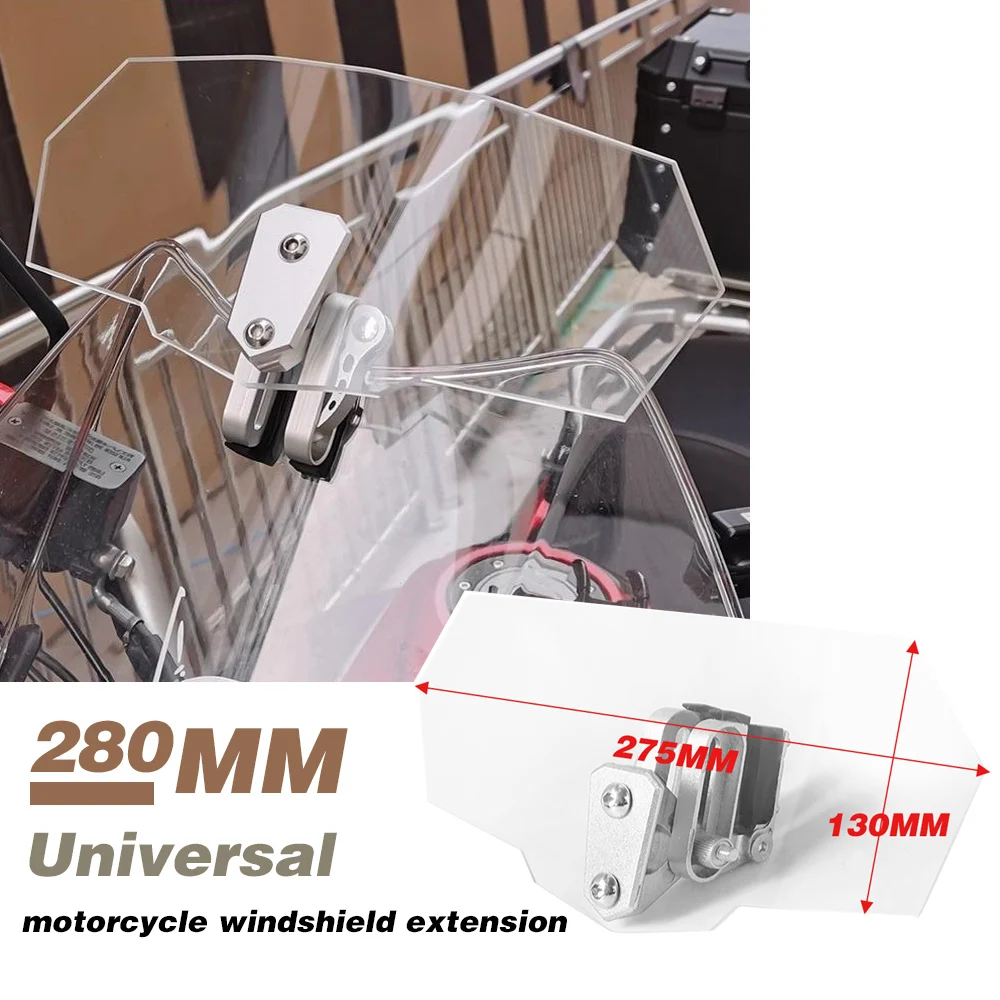 Motorrad Universal Klar Einstellbare Windschutzscheibe Windabweiser Windschutzscheibe Für Kawasaki BMW Ducati