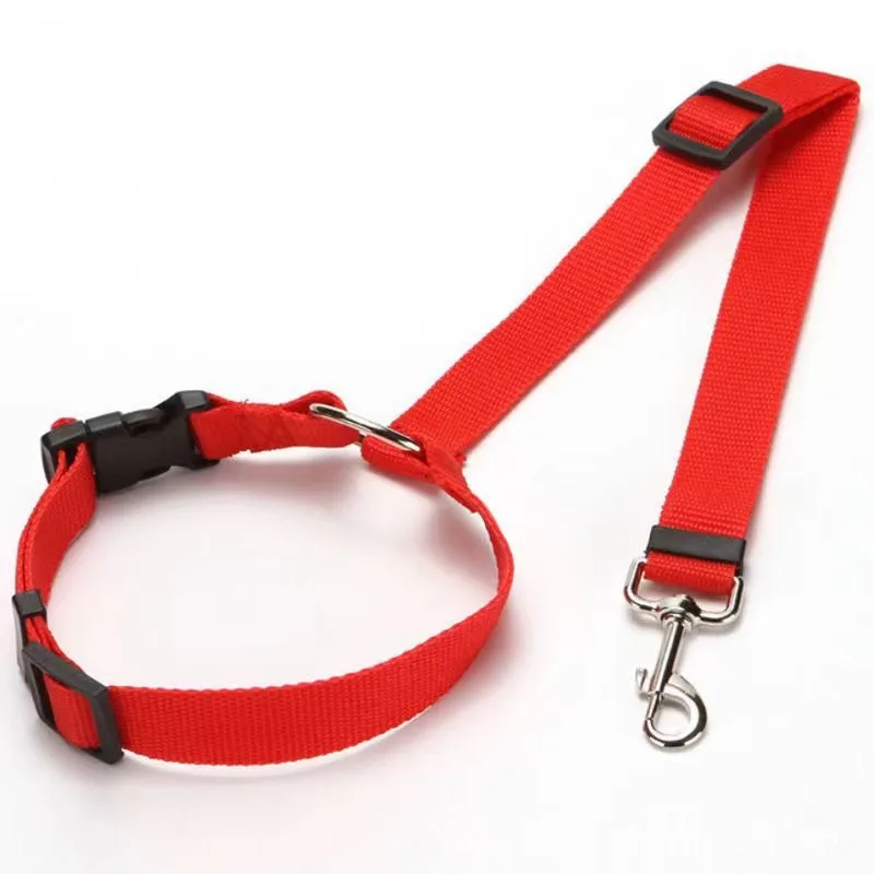 Einfarbig Zwei-in-one Haustier Auto Sitz Gürtel Nylon Blei Leine – Bild 6