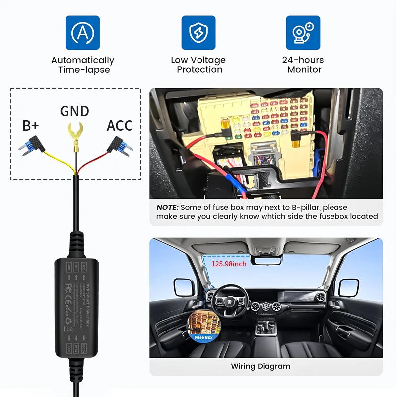 24H Parküberwachung Step-Down Line GPS Mini USB/Typ-C Adapter für alle – Bild 4