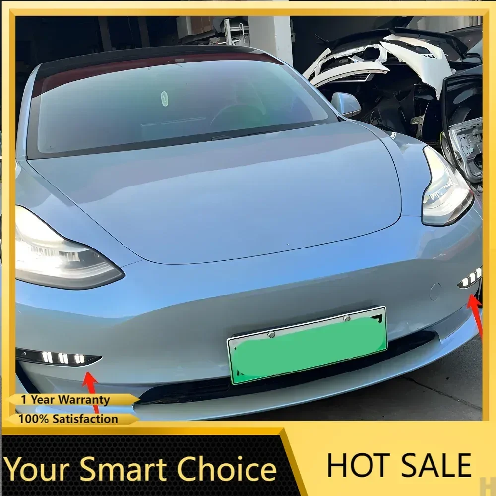 Tesla Modell 3 Modell Y 2019-2023 Front Stoßstange Trim Zubehör Upgrade Led Dynamische Lenkung Tagfahrlicht