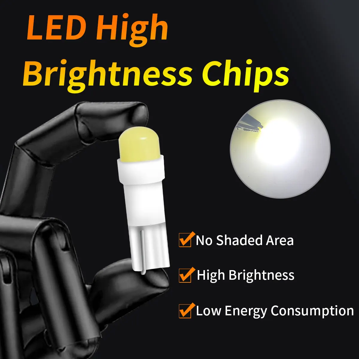T5 Led-leuchten W 1,2 W W3W LED Auto Innen Licht Auto Seite (10 Stück) – Bild 2