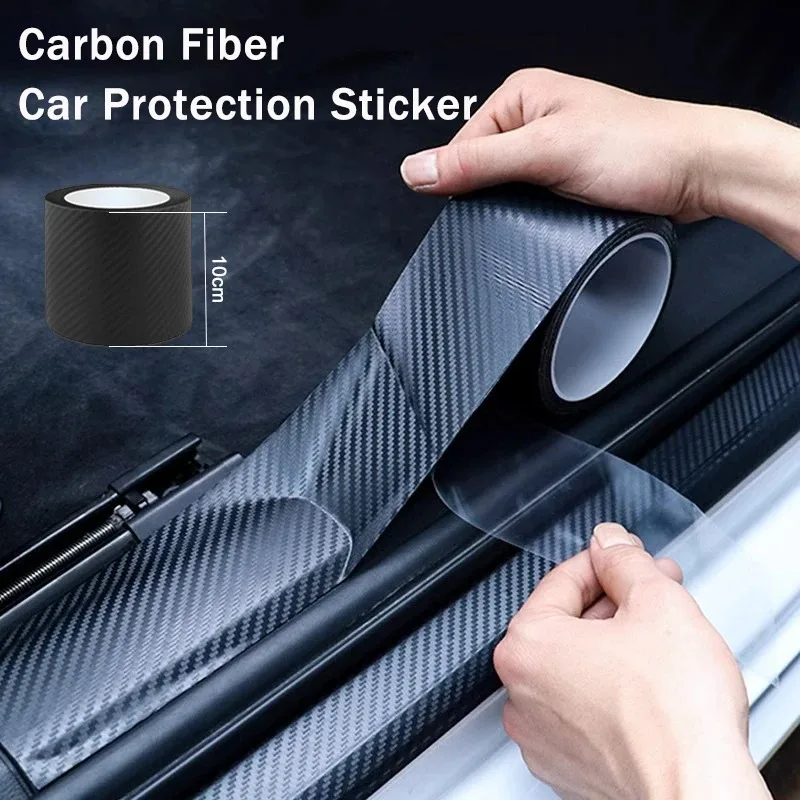 Nano Carbon Faser Auto Aufkleber Paste Schutz Streifen DIY Automotive Schutz Film Auto Tür Sill Seite Spiegel
