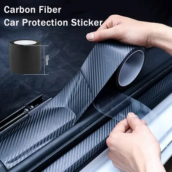 Nano Carbon Faser Auto Aufkleber Paste Schutz Streifen DIY Automotive Schutz Film Auto Tür Sill Seite Spiegel