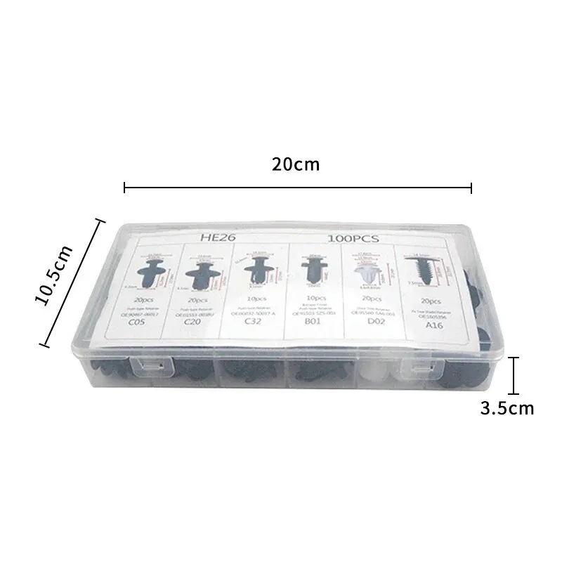 SEAMETAL 100 stücke Auto Fastener Clip Kit Fender Rivet Clips Auto – Bild 2