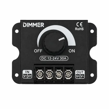 LED-Dimmer-Schalter, DC 12 V, 24 V, 8 A/30 A, Helligkeit einstellbarer Controller für Auto, Wohnmobil