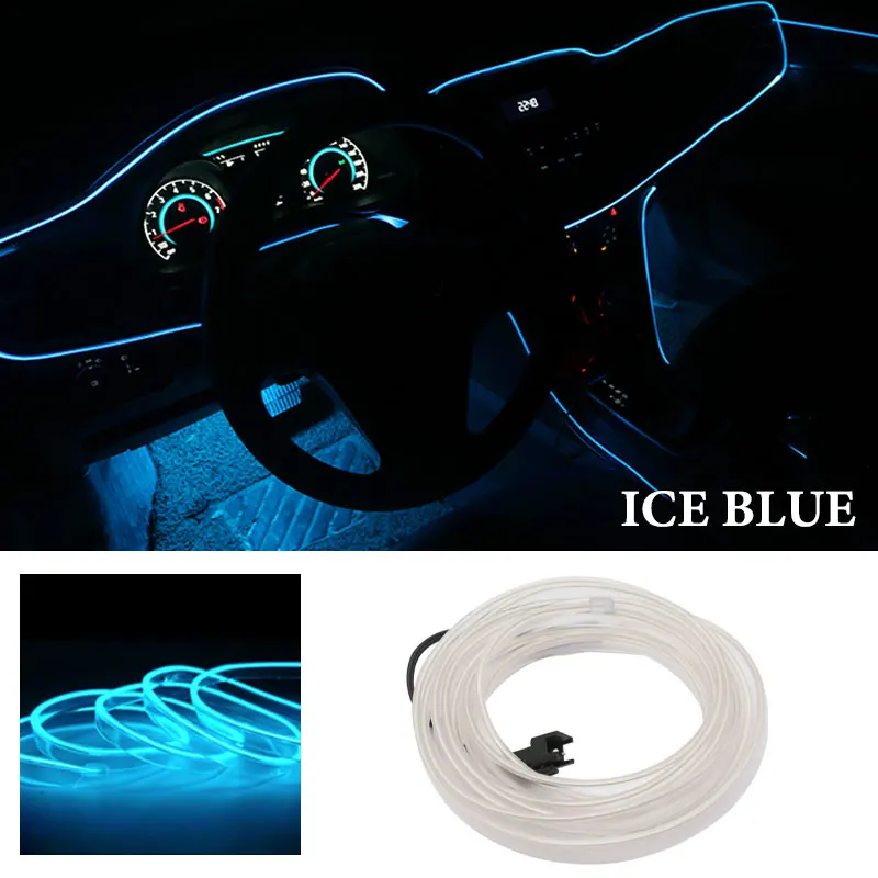 1M/2M/3M/5M Auto Innen Led Dekorative Lampe EL Verdrahtung Neon Streifen für Auto DIY Flexible Umgebungs Licht