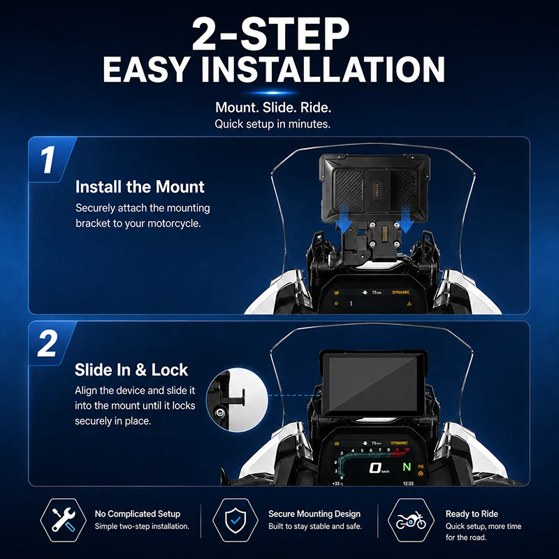 Jansite 7 Zoll Für BMW Motorrad Carplay GPS-Navigation Drahtloses – Bild 5