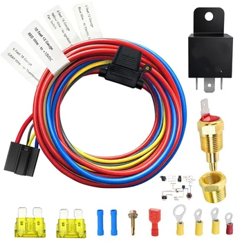 Auto-Elektro-Kühlerlüfter-Thermostat-Steuerungskit 12V 60A Elektrischer Kühler-Lüfter Wasserdichtes