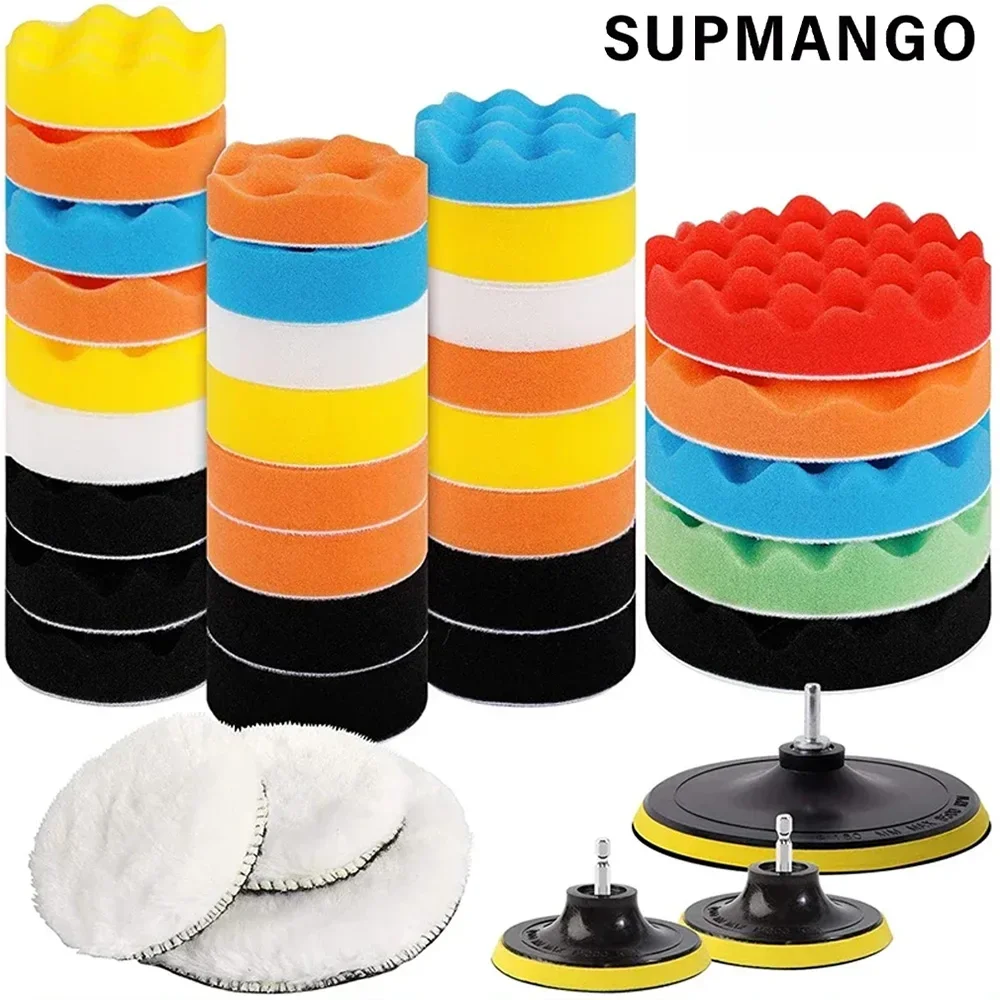3-Zoll-Auto-Polier-Set, Polierpad, Auto-Polnisch-Polierpad, Schleifscheibe, Schwamm, Schaumstoff-Pads