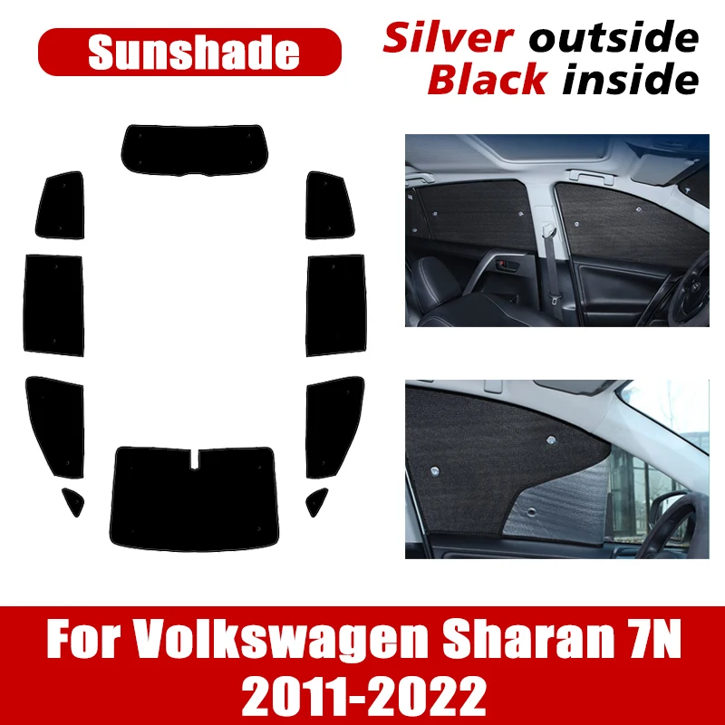 Sonnenschirme für Volkswagen VW Sharan 7n Sitz Alhambra 2013-2017 Sonnenschutz Auto Anti-UV-Fenster Visier