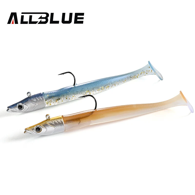 ALLBLUE Tidal Eely Shad 13cm 22g Weicher Aal-Angelköder Paddle Tail Jigkopf-Haken Vinyl-Vibrations-Kunstköder