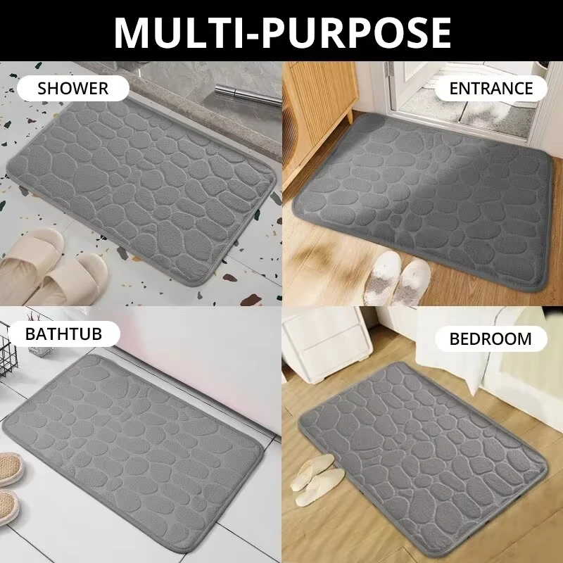 Memory Foam Geprägte Samt Teppich Badezimmer Wohnzimmer Nicht-Slip – Bild 2