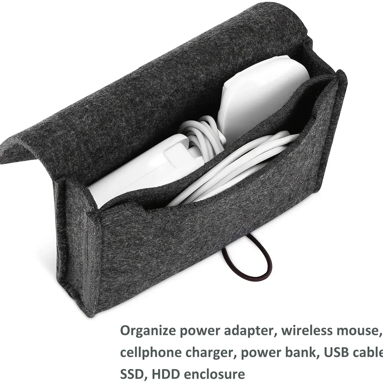Tragbarer Organizer für elektronisches Zubehör aus Filz - Netzteil und USB-Kabel-Aufbewahrungskoffer