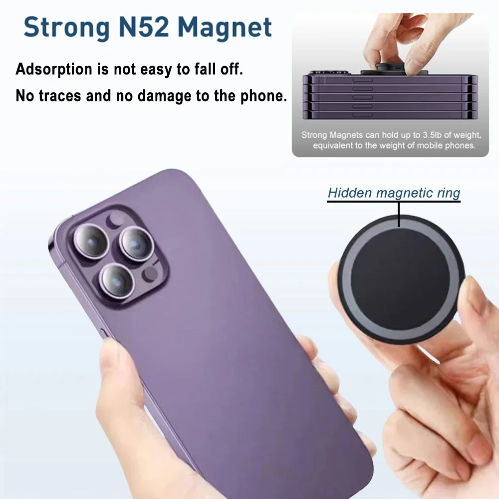 Magnetischer Faltbarer Handygriff-Halter mit Tasche für Magsafe iPhone – Bild 2