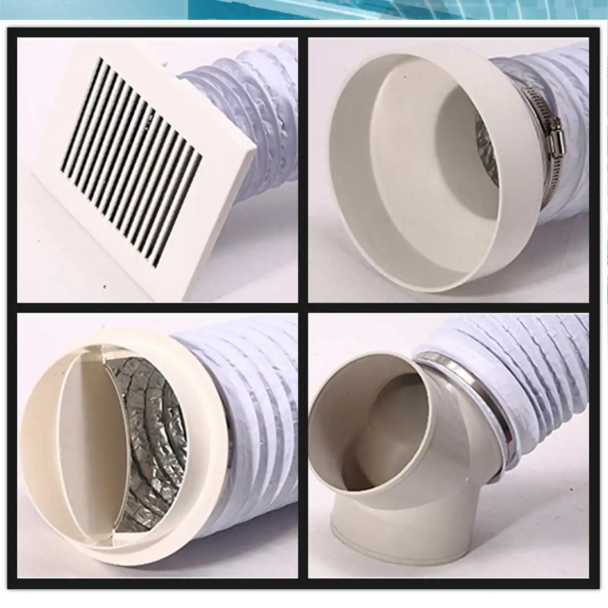 80mm/100mm/110mm/130mm/150mm Tragbare Klimaanlage Auspuff Vent Rohr – Bild 5