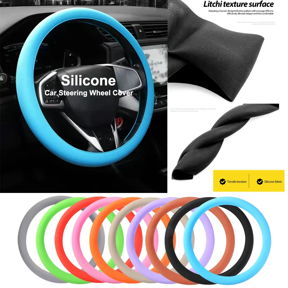 Silikon Auto Lenkrad Abdeckung Elastische Schutzhülle Multi Farbe Auto innen Silica Gel Dekoration Abdeckungen