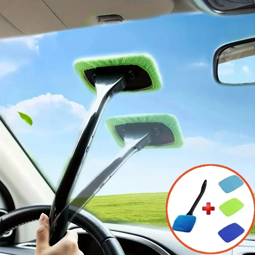 Auto-Fensterreinigungsbürsten-Set Windschutzscheiben-Reinigungswerkzeug Innenraum-Autoglas-Wischer mit Langem