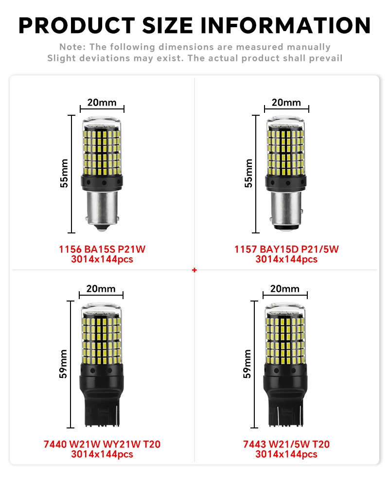 YiRui 2 stücke 12-48 V Neue Led-lampen 144smd Lampe Reverse Blinker – Bild 2