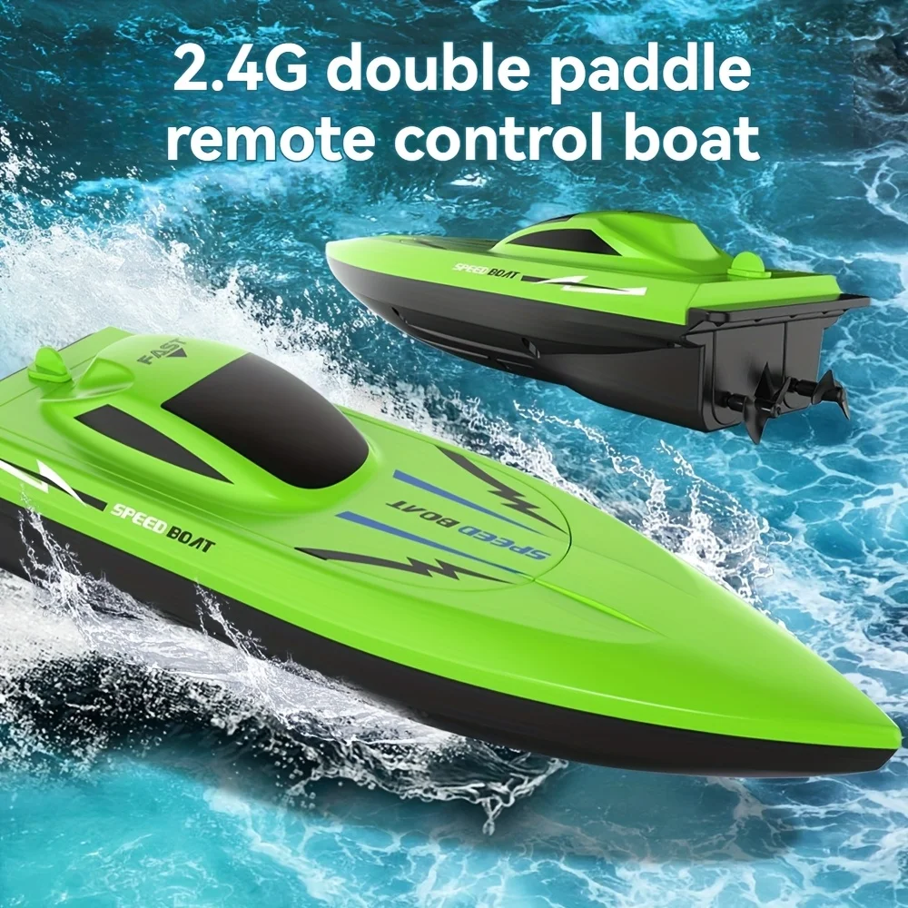 2,4 G ferngesteuertes Schnellboot für Kinder - schnelles elektrisches RC-Bootspielzeug mit Doppelmotor