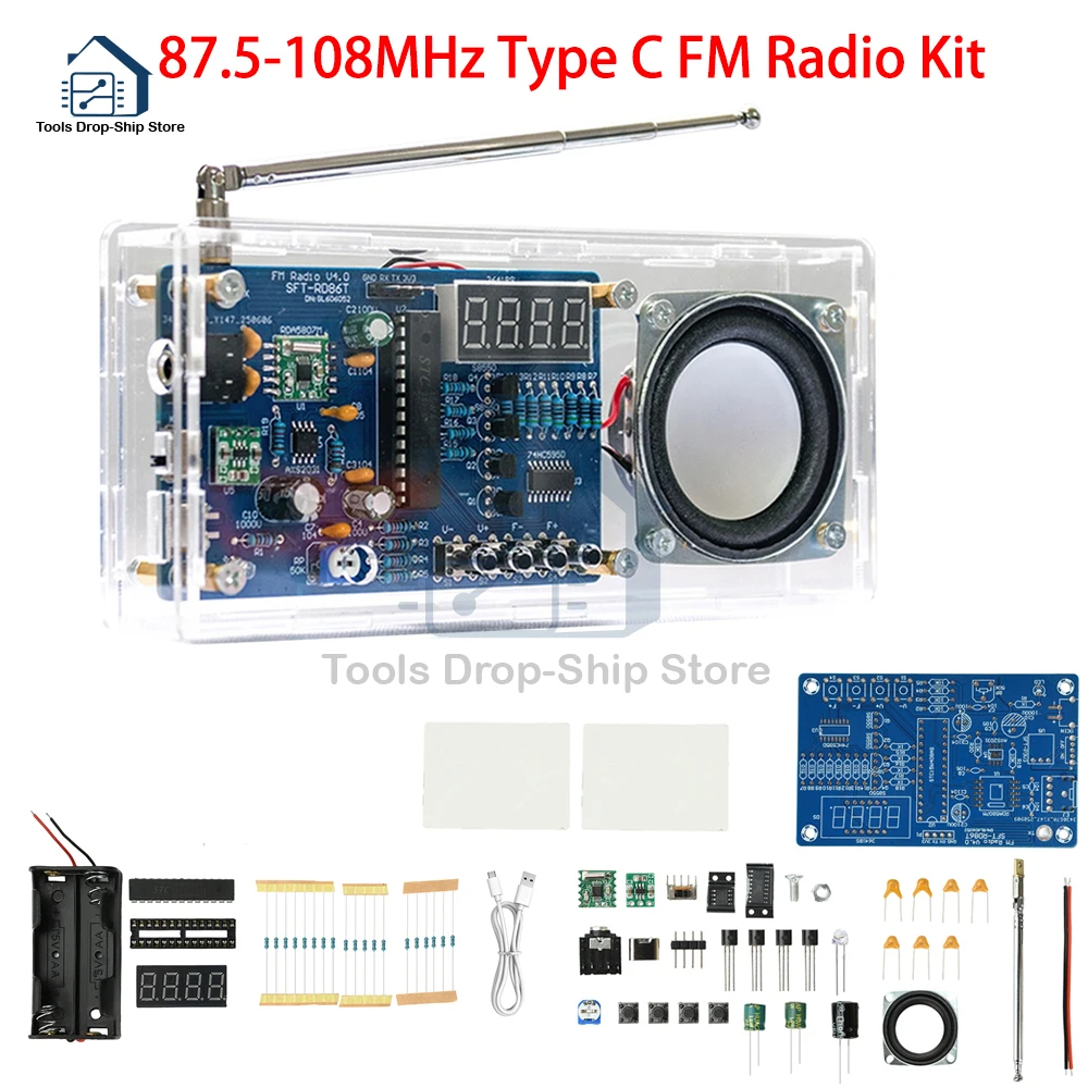 87,5-108 MHz FM Radio Kit Digitales elektronisches Empfängermodul Mikrocontroller DIY Elektronik Kit
