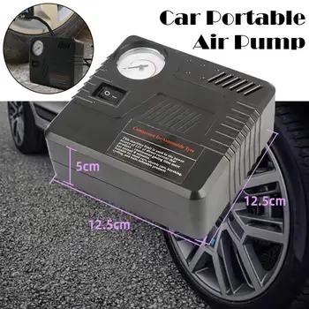 Auto-Notfallluftpumpe, Auto-Reifenfüller, DC 12 V, mit Manometer, Zigarettenanzünder-Stecker, kompakt