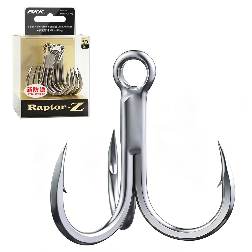 BKK Raptor-Z 6071 Angelhaken 4-fache Stärke Handgeschliffene Spitze Neue Anti-Rost-Beschichtung