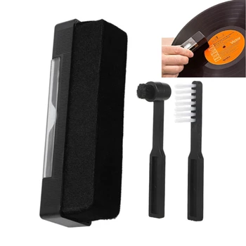 Reinigungsset für Schallplatten, antistatische Reinigungsbürste, Staubentferner, Kombinationsreiniger-Set