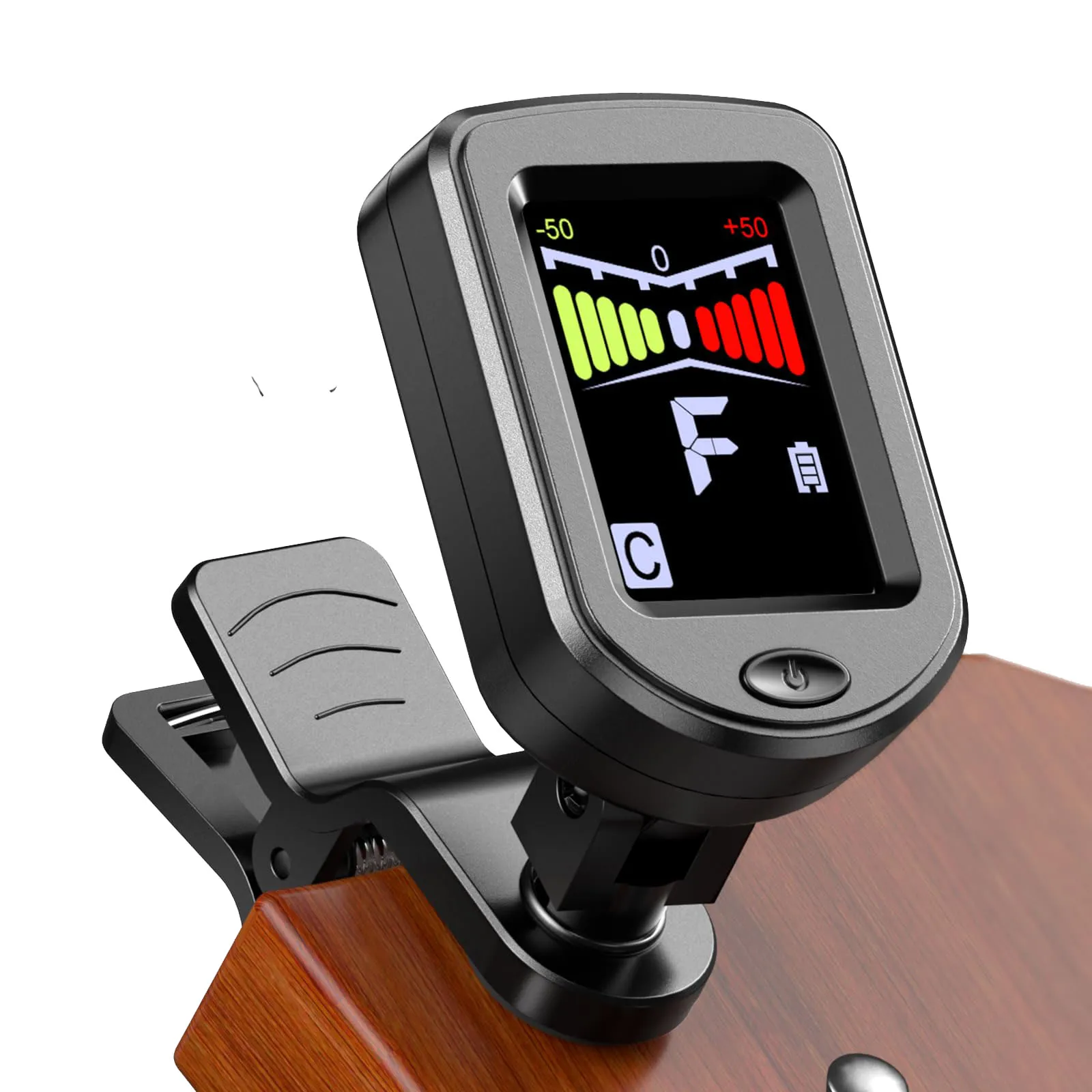 Gitarren-Stimmgerät zum Aufstecken mit normalem/Farbbildschirm 360° ° Drehbares chromatisches Stimmgerät