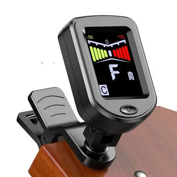 Gitarren-Stimmgerät zum Aufstecken mit normalem/Farbbildschirm 360° ° Drehbares chromatisches Stimmgerät