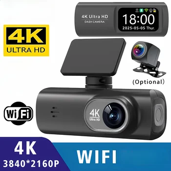 Dashcam 4K 3840*2160P WLAN Auto-DVR Vorder- und Rückkamera mit Nachtsicht und 24-Stunden-Parküberwachung