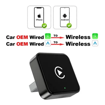 Mini 2-in-1 Smart Wireless CarPlay-Adapter, universeller Android Auto Dongle für Auto-Entertainmentsysteme