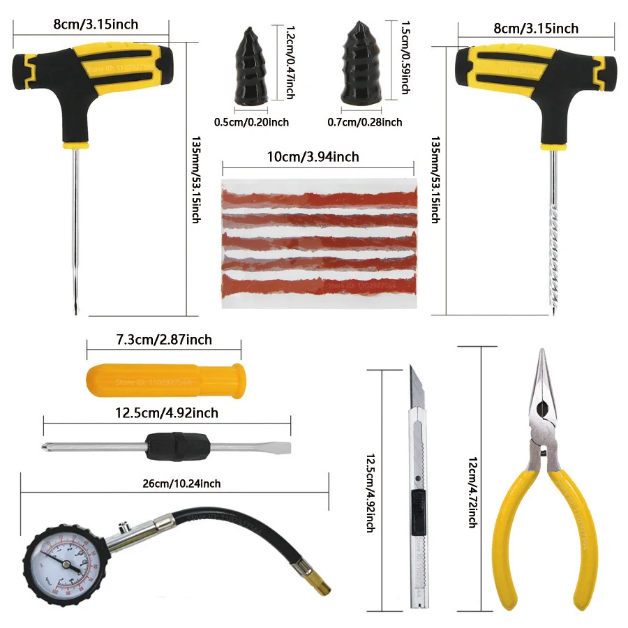 ZFOUEK Auto Reifen Reparatur Kit Punktion Stecker Werkzeuge Reifen – Bild 2