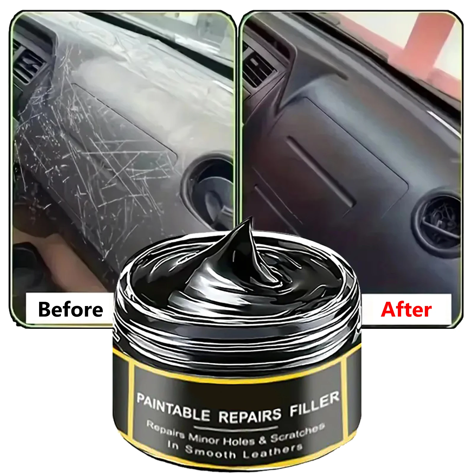Auto-Innenraum Sitz Lenkrad Kunststoff-Leder Reparaturcreme Kratzerentferner