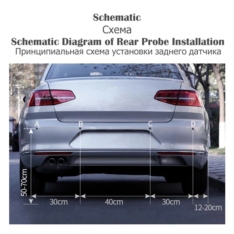 Auto LED Parkplatz Sensor Kit mit 4 Radar Genaue Digitale Anzeige der – Bild 6