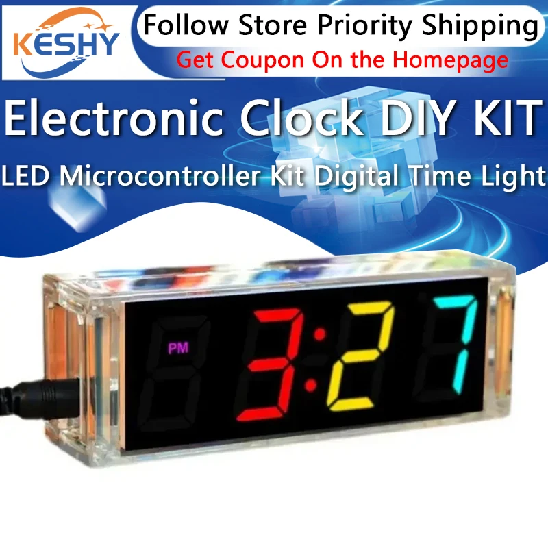 Elektronische Uhr DIY KIT LED Mikrocontroller Kit Digitaluhr Zeit – Bild 6
