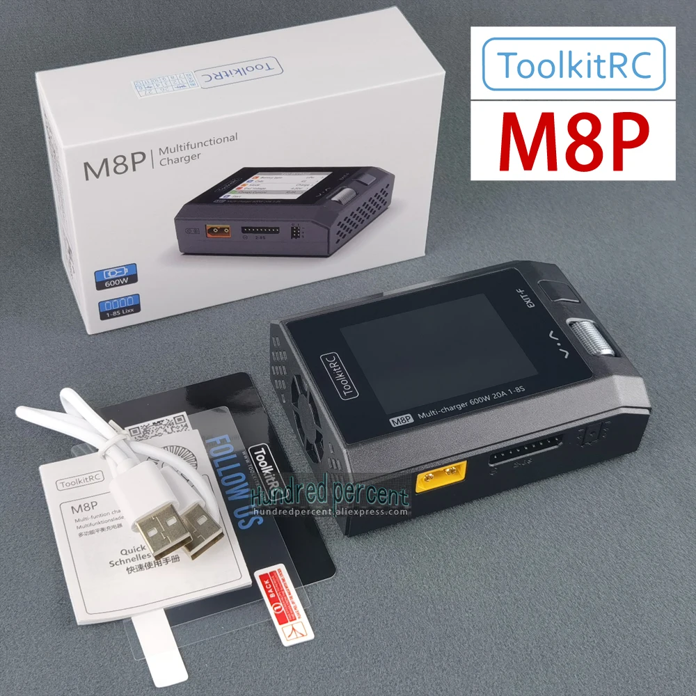 ToolkitRC M8P Intelligentes Ladegerät 1-8S 600W 20A Ferngesteuertes Auto Flugmodell Flugzeug Lithium-Batterie