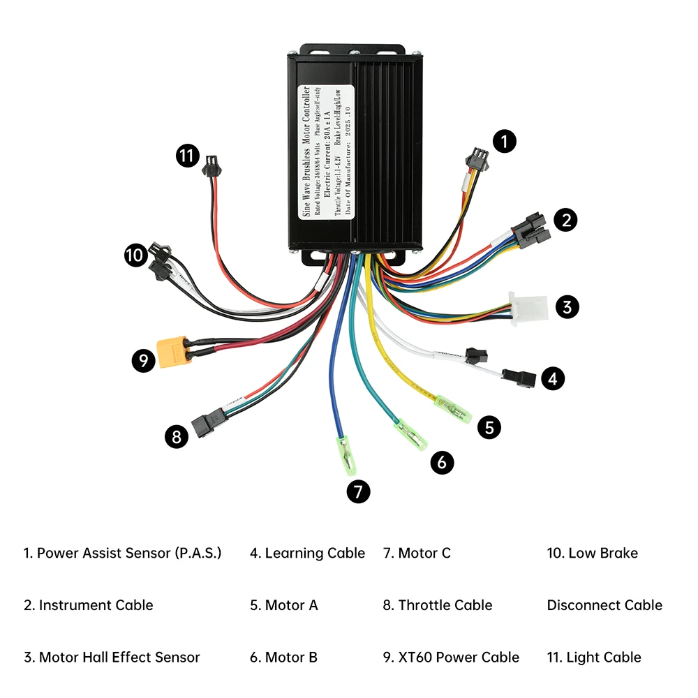 36V 48V 20A 350W-500W Sinuswellen-Bürstenloser Motorcontroller – Bild 5