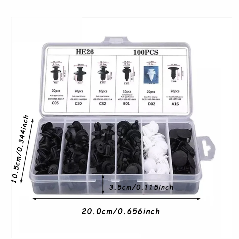 Auto Befestigungs clip Kit Kotflügel Niet clips Karosserie (100 Stück) – Bild 6