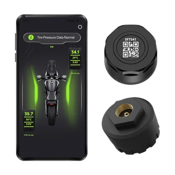 Motorrad TPMS 2 Sensoren Bluetooth 5.0 Reifendruckkontrollsystem Pit Bike Reifentester Diagnose-Set Moto