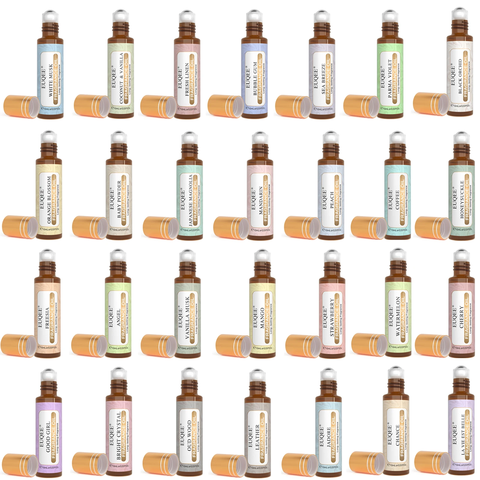 EUQEE 10ml Duftöl Roll-On Langanhaltender Duft La Vie Est Belle CHANCE Jadore Cotton Strawberry Mango