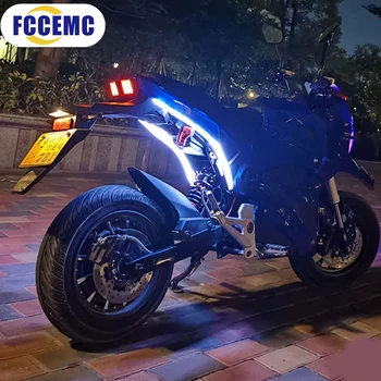 Motorrad Blinker Lichter LED Tagfahrlicht Rücklicht DRL Wasserdichte Dekoration Streifen Bremse (2 Stück)