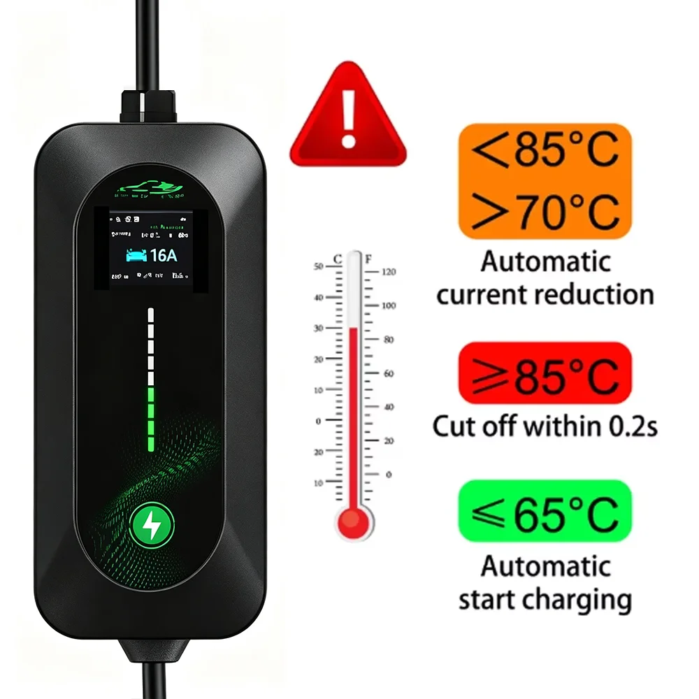 3,5 kW tragbares EV-Ladegerät mit 3m/5m/10m Kabel, Typ2 – Bild 3