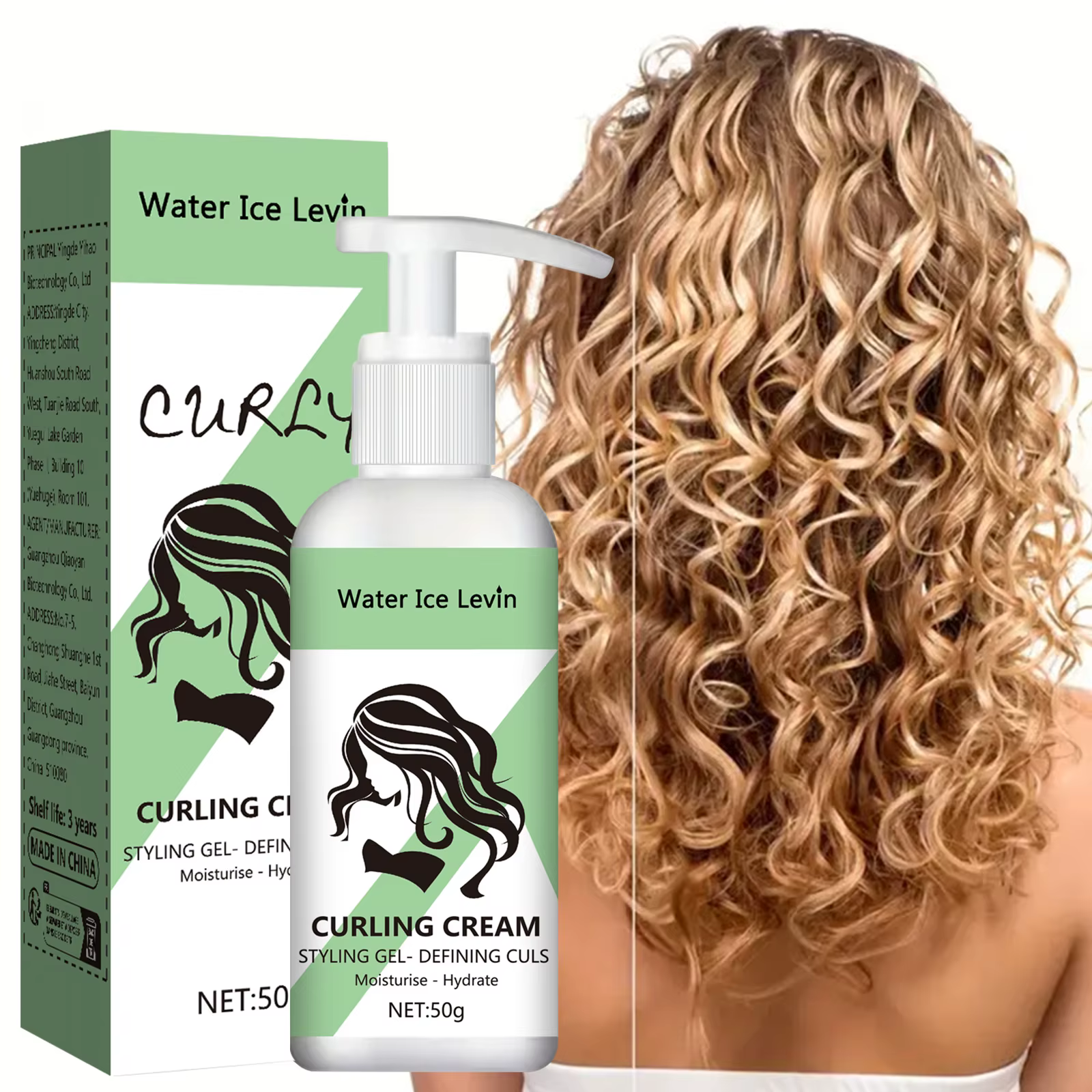 Curly Styling Gel-Lockencreme - Definieren Sie, spenden, feuchtigkeitsspendenden und spenden Locken