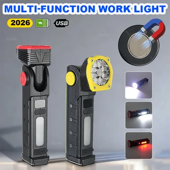 LED-Arbeitsleuchte Typ-C wiederaufladbare tragbare Taschenlampe starker Magnet COB-Arbeitslicht
