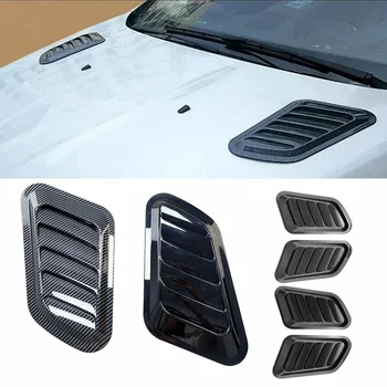 Universal Auto Haube Scoop Carbon Faser Lufteinlass Vent Abdeckung 2PCS Styling Zubehör Außen Dekoration
