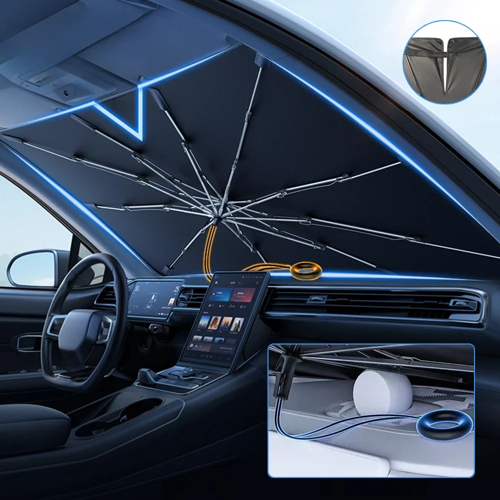 Verbesserter Auto-Windschutzscheiben-Sonnenschutz, faltbarer – Bild 2
