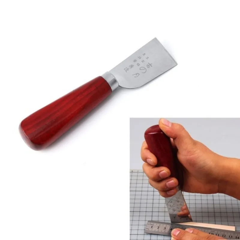 DIY Leathercraft Werkzeug Holzgriff Edelstahl Leder Schneidmesser – Bild 6