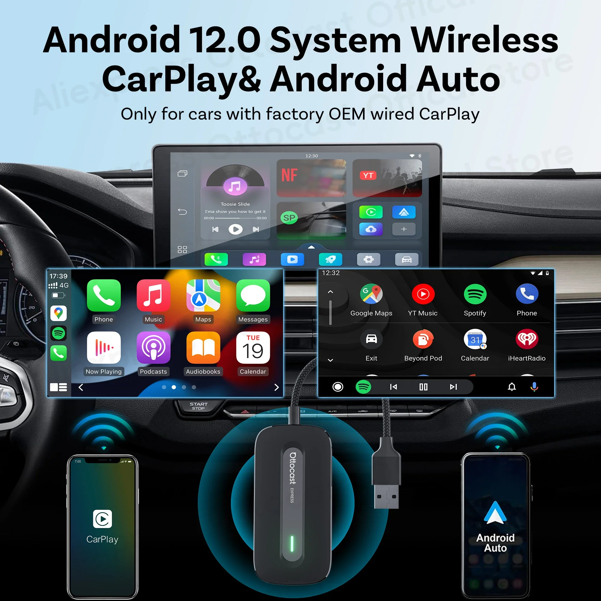 OTTOCAST Play2Video Express Wireless CarPlay Android Auto Adapter – Bild 3