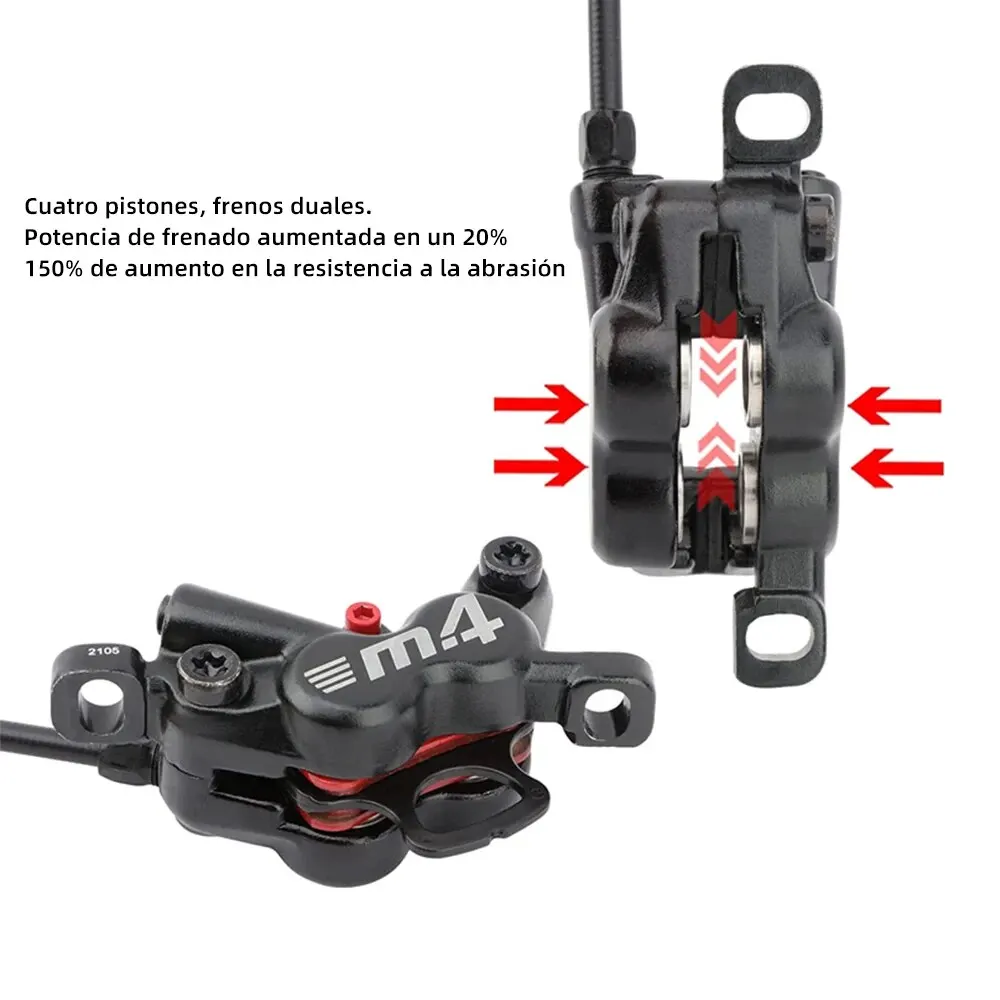 MEROCA 4-Kolben MTB hydraulischer Bremssatz mit Silikon-Schutzhülle – Bild 4